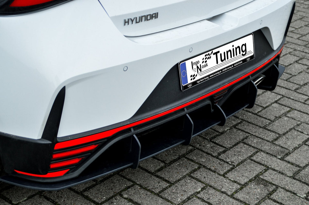Bodykit für Hyundai i20N Performance ab 2021, von Ingo Noak Tuning, sichtbare Front- und Seitenteile, sportliches Tuning-Design