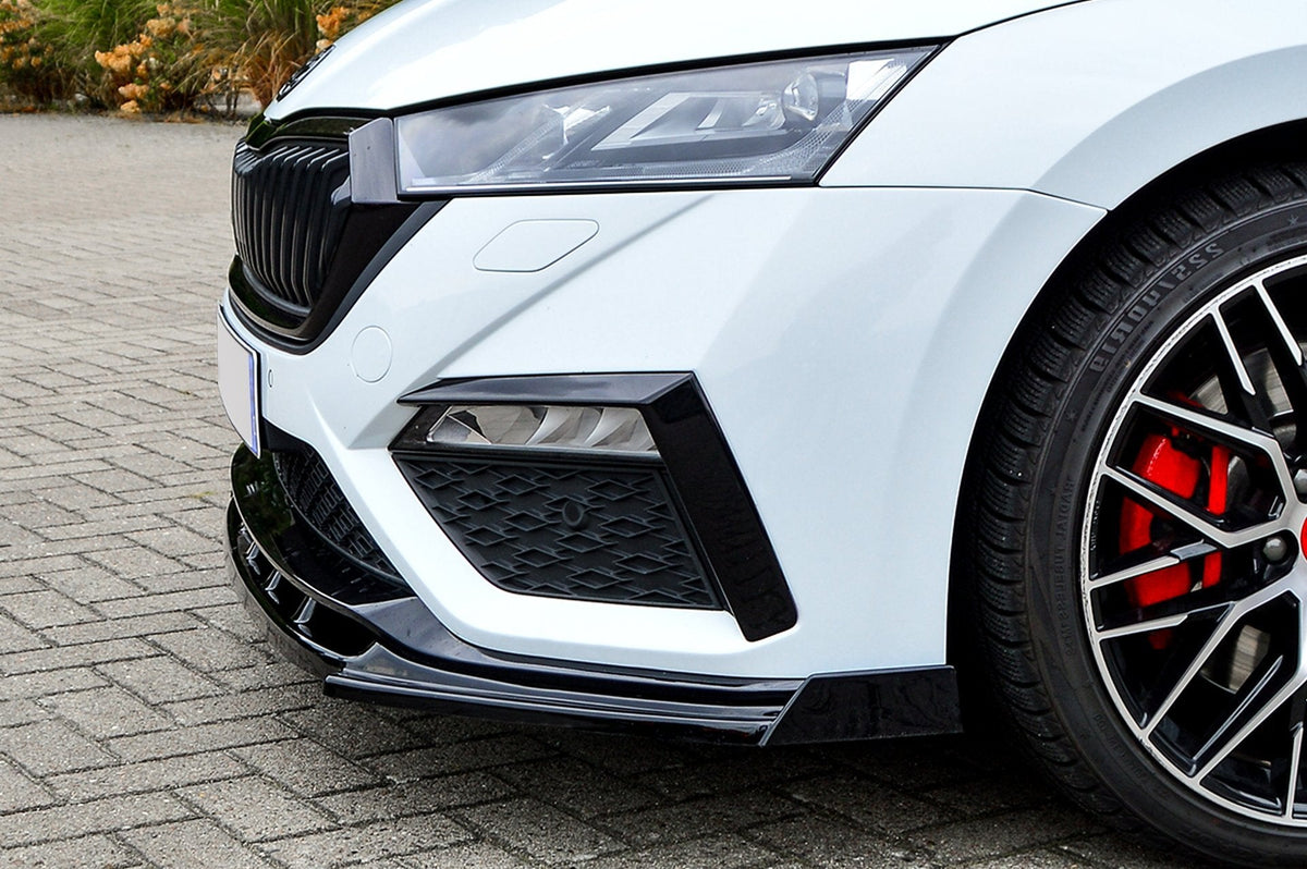 Frontspoilerlippe mit Wings für Skoda Octavia RS NX ab 2020, Ingo Noak Tuning, sportliches Design, sichtbare Spoilerschürze