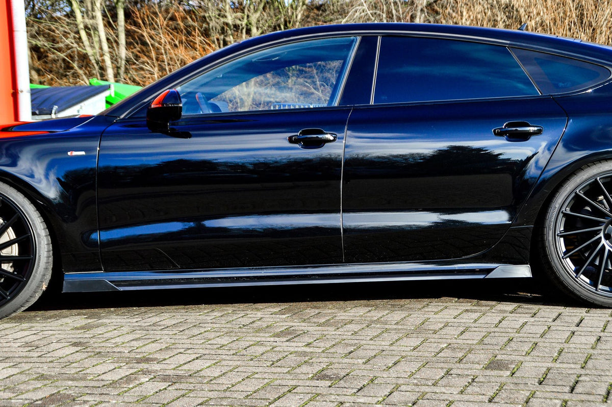 CUP Seitenschweller mit Wing vorne + hinten für Audi A7 C7 4G Facelift