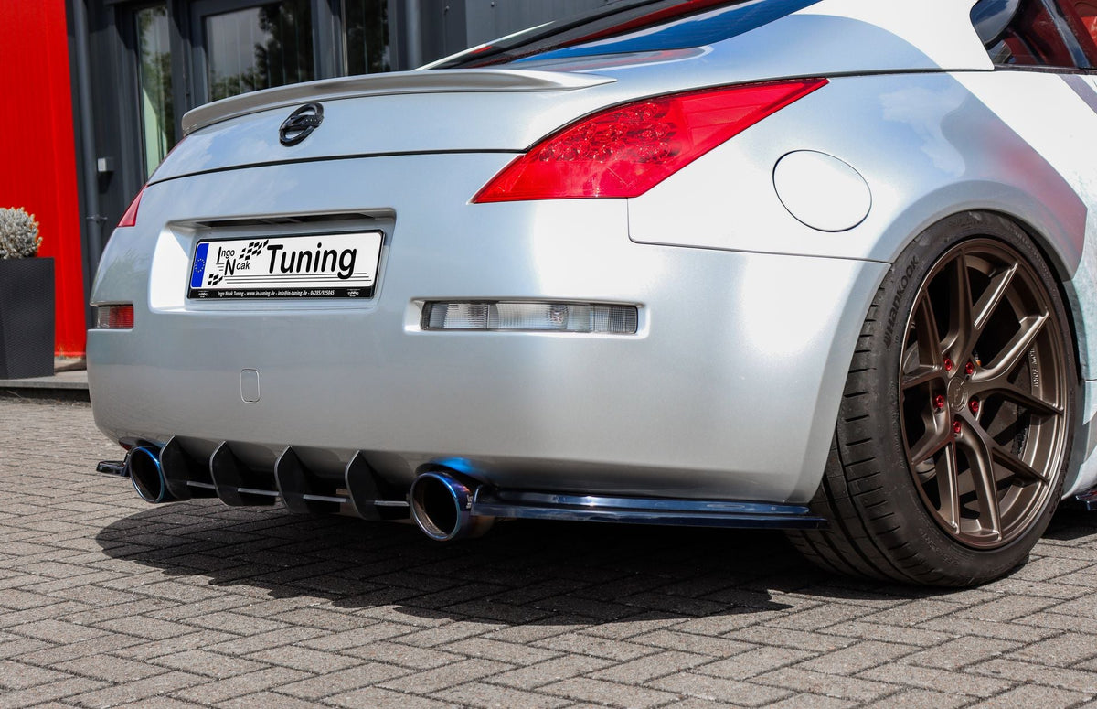 Gefräster Heckansatz mit Finnen aus ABS für Nissan 350Z Coupe+Roadster - Ingo Noak Tuning