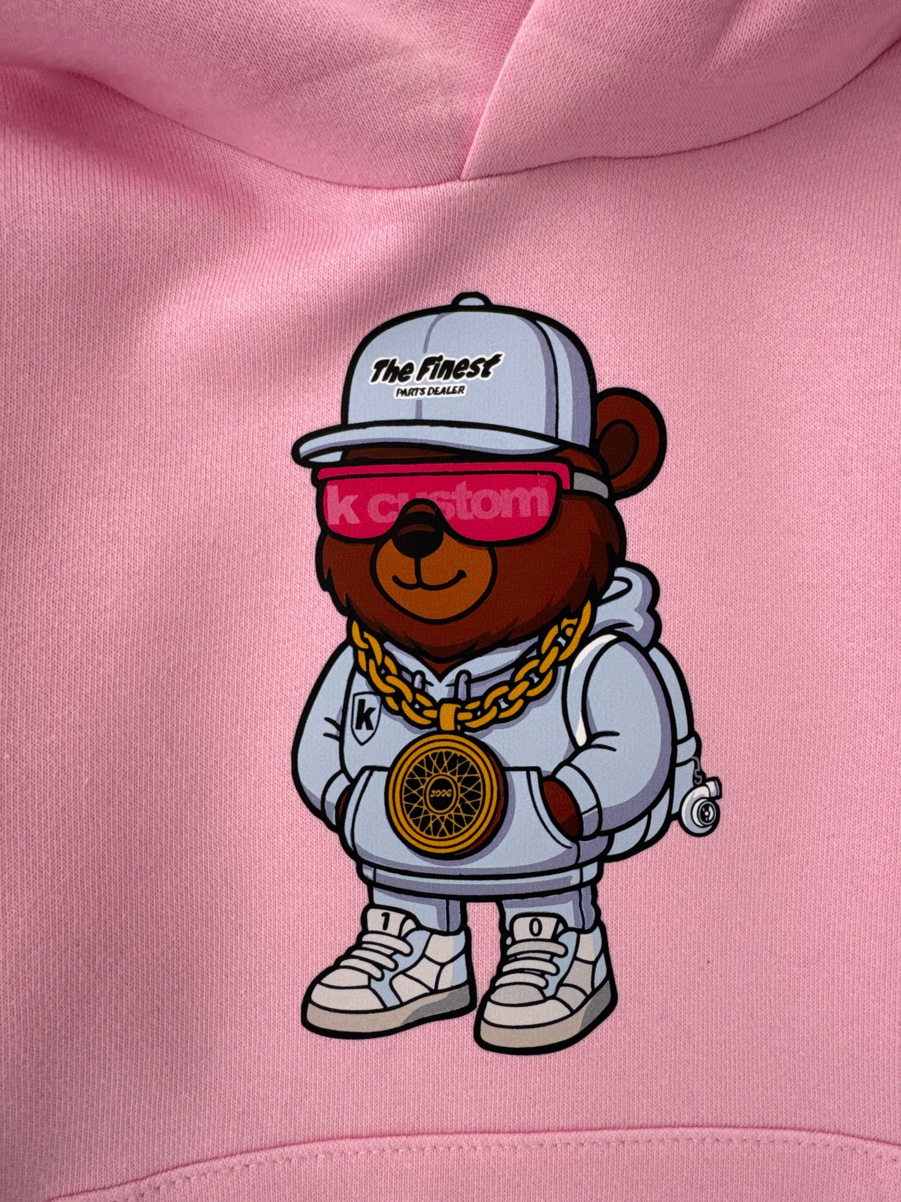 Kids unisex Kapuzenpullover - rosa "Wheelbär"