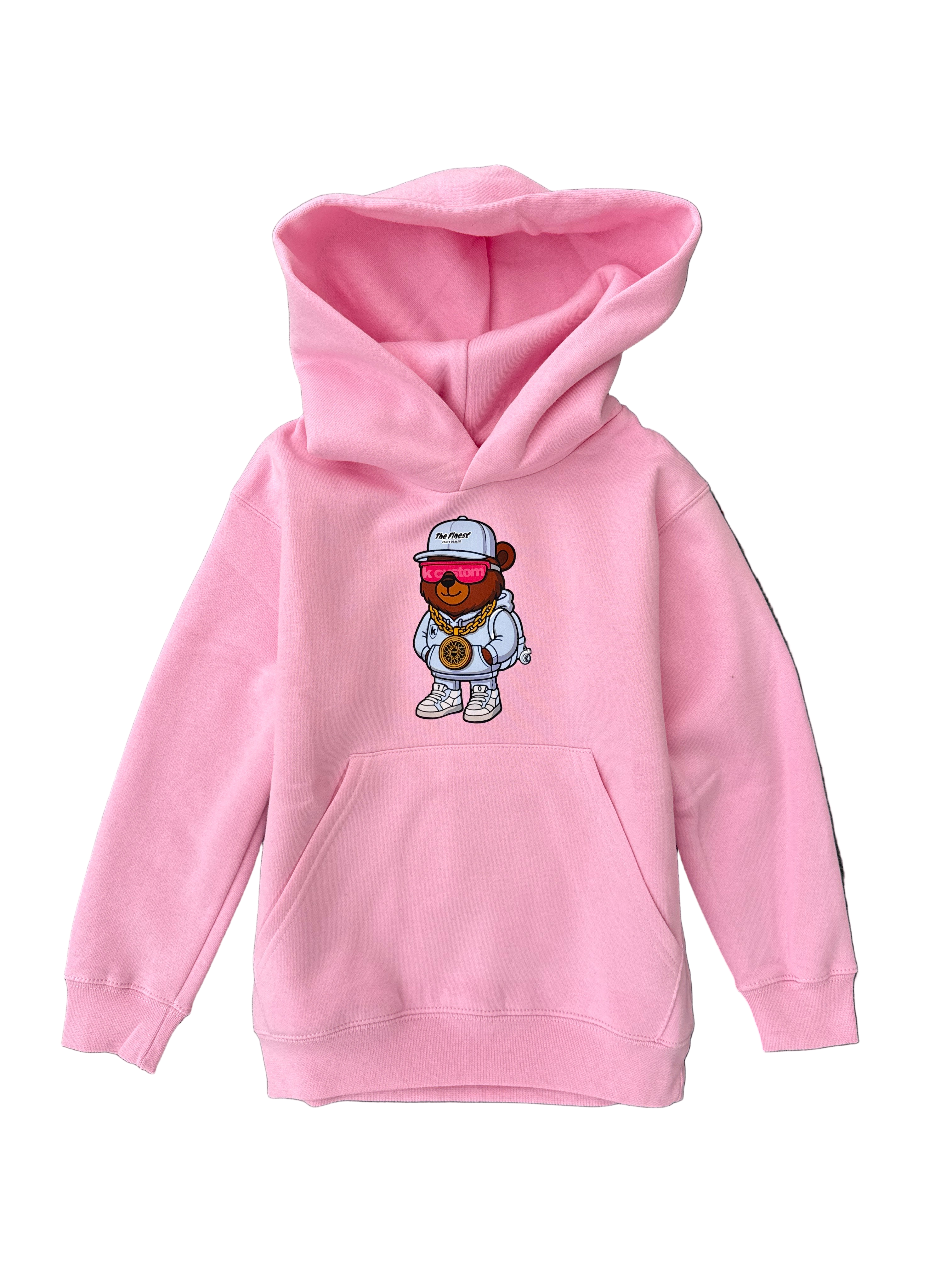 Kids unisex Kapuzenpullover - rosa "Wheelbär"