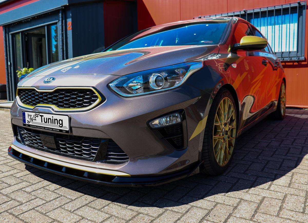 Frontspoilerlippe mit Wing für Kia Ceed CD, Ingo Noak Tuning, aus ABS-Kunststoff, sportliches Design, sichtbare Spoilerdetails