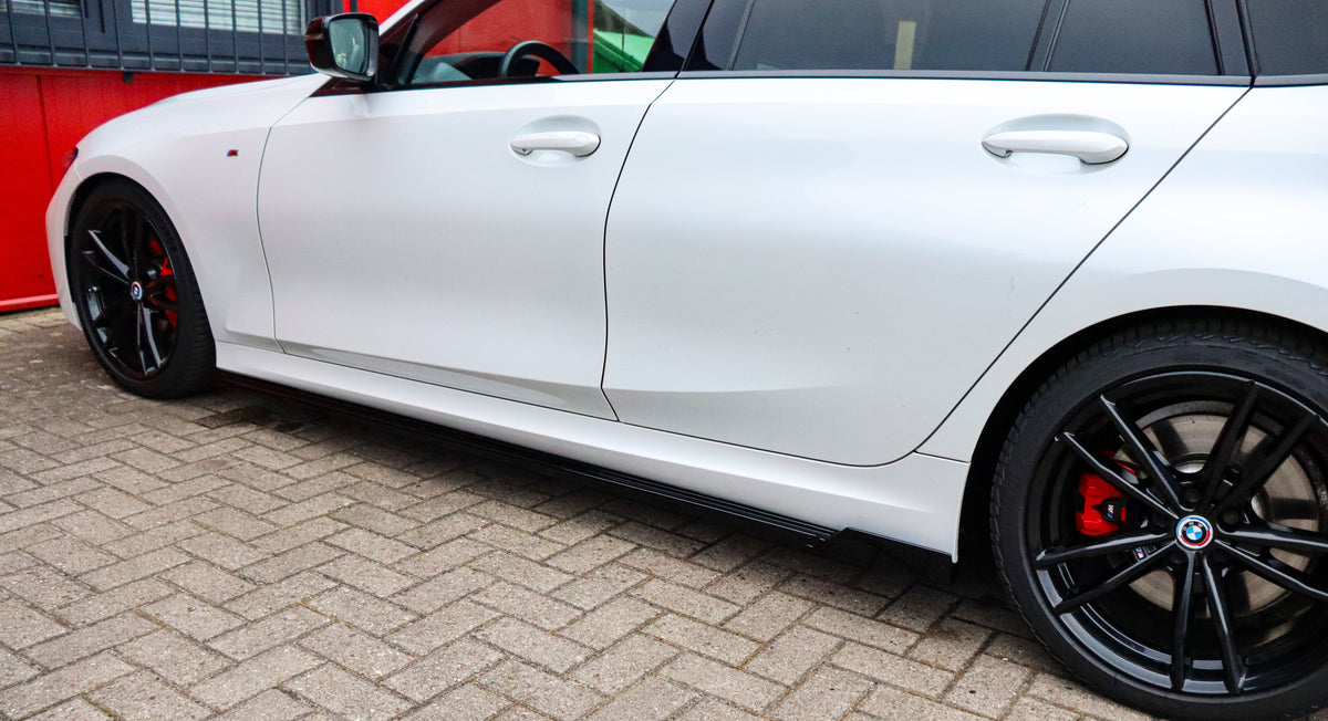 Seitenschweller und Flügel aus ABS für BMW 3er G20/G21 ohne M-Paket, Ingo Noak Tuning, schwarze Oberfläche