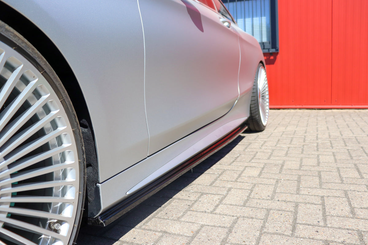 Seitenschweller Cup aus ABS für Mercedes S-Coupe AMG, schwarz, mit Ingo Noak Tuning Design, für sportliches Fahrzeug-Upgrade
