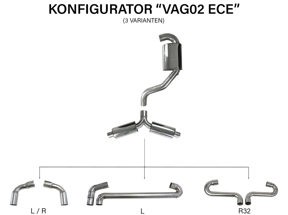 Bull-X ECE Abgasanlage 3" Y-Style "VAG02" MQB Plattform 1.8-2.0 TSI FWD (Golf 7 GTI, Leon 5F)