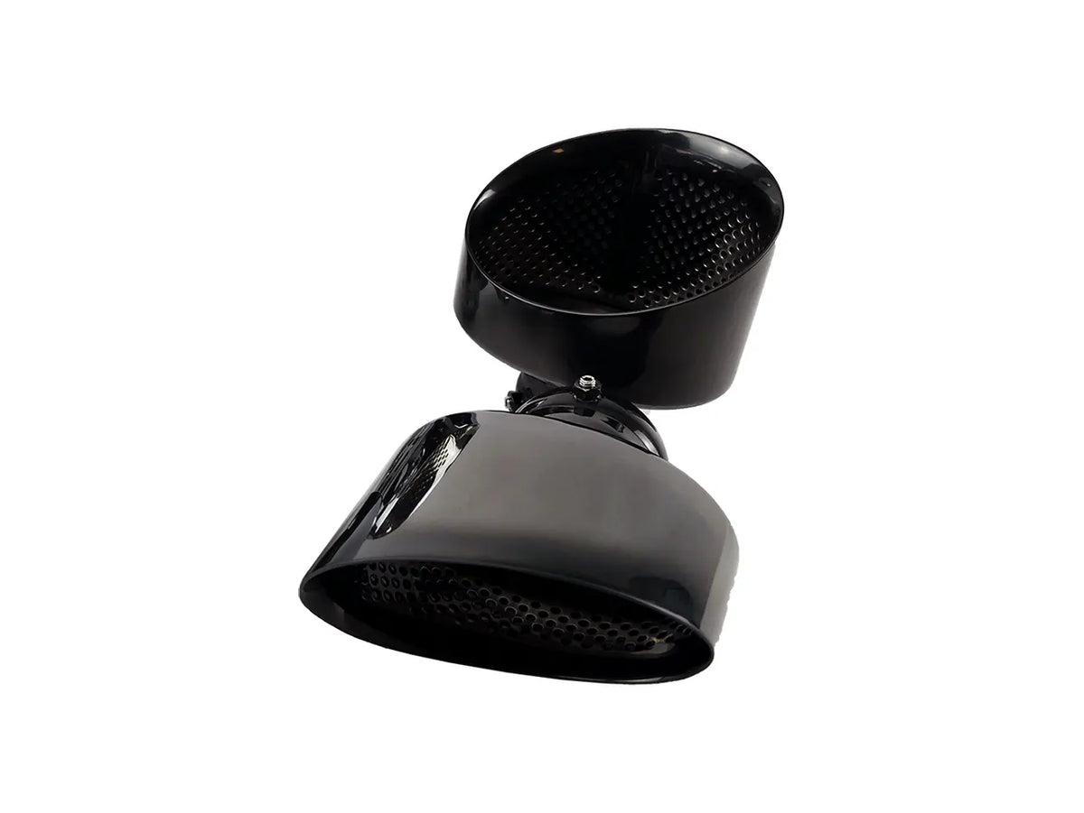 Bull-X Endrohrset: Typ 22 Edelstahl oval schwarz 170x110 (A:2x76mm)