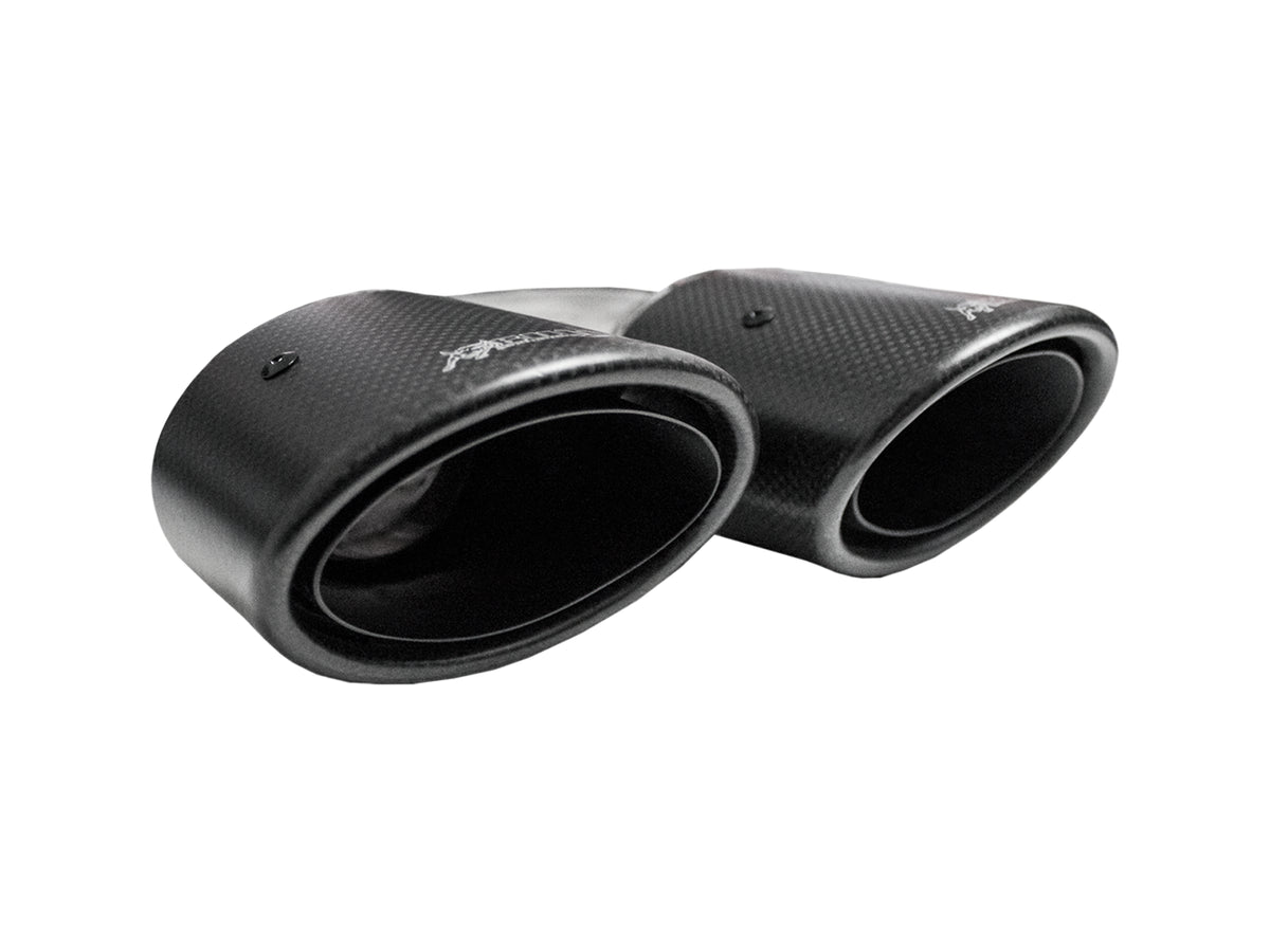 Bull-X Endrohrset Y-Style: Typ 14 Carbon oval versetzt 2x225x70 (A:1x64mm + 1x76mm)