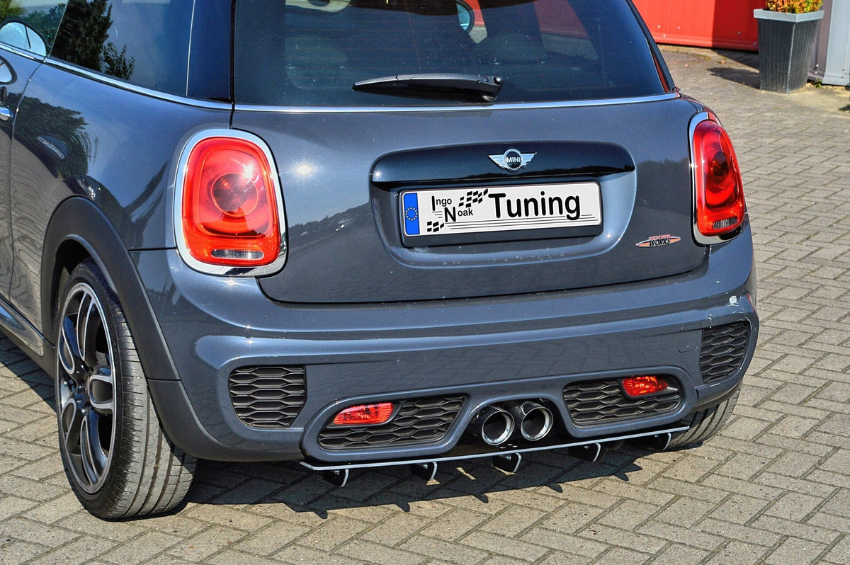 Gefräster Heckansatz mit Finnen für Mini Cooper JCW F55 F56 ab Bj. 2014