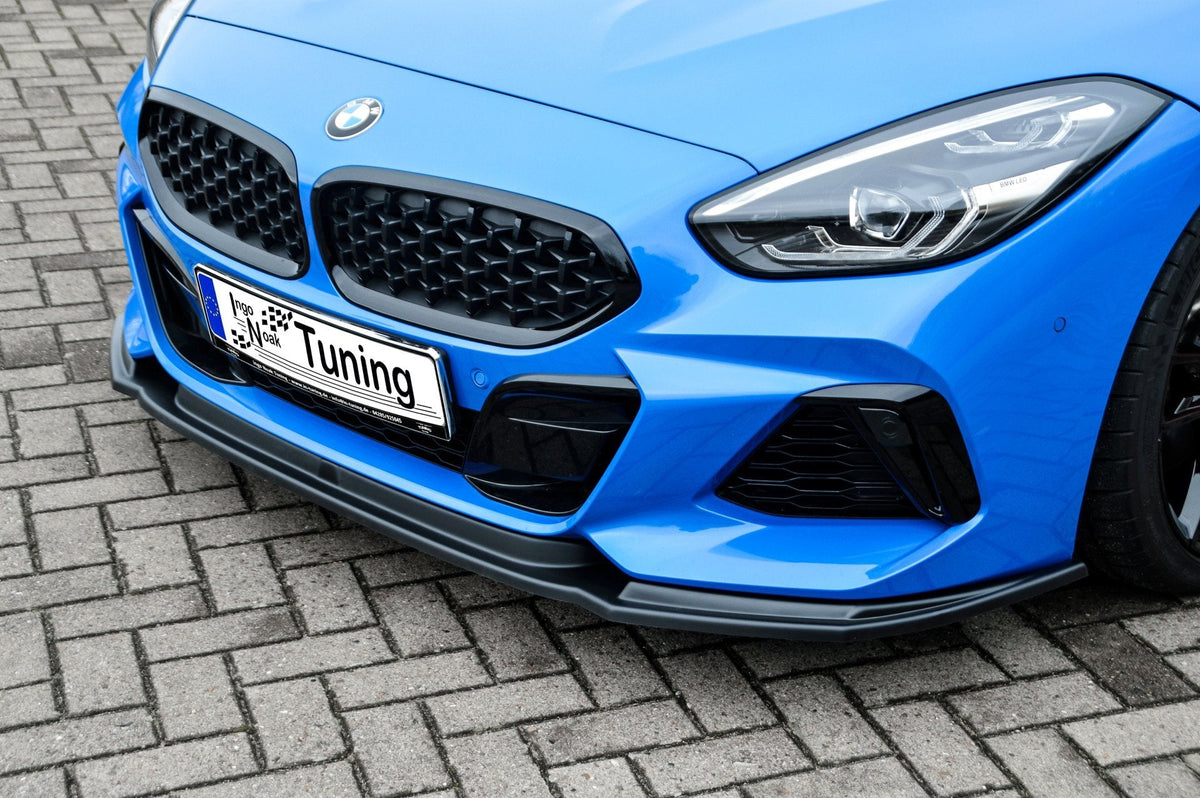 Frontspoilerlippe für BMW Z4 G29 M-Paket, passend, in schwarz, aus hochwertigem Kunststoff, von Ingo Noak Tuning.