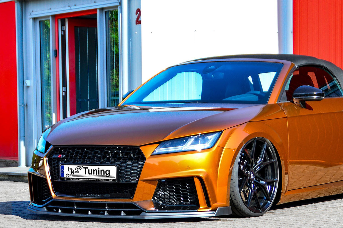 Frontspoiler Cuplippe mit Wing aus ABS für Audi TTRS 8S, hochwertiges Spoilerschwert von Ingo Noak Tuning, detailreiche Ansicht