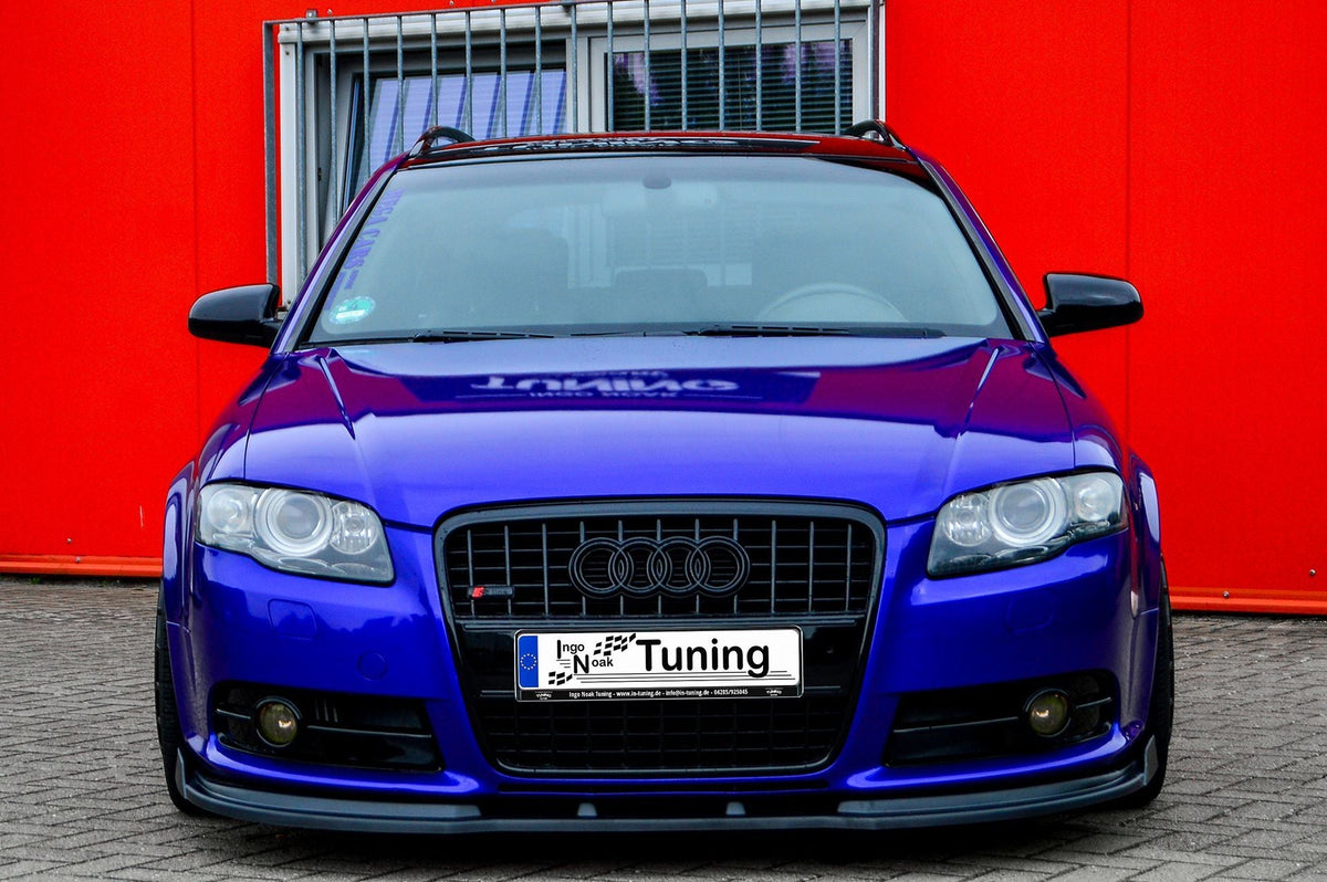 Frontspoilerlippe mit Wings für Audi A4 S4 B7 Avant S-Line, schwarzes Tuning-Accessoire von Ingo Noak Tuning