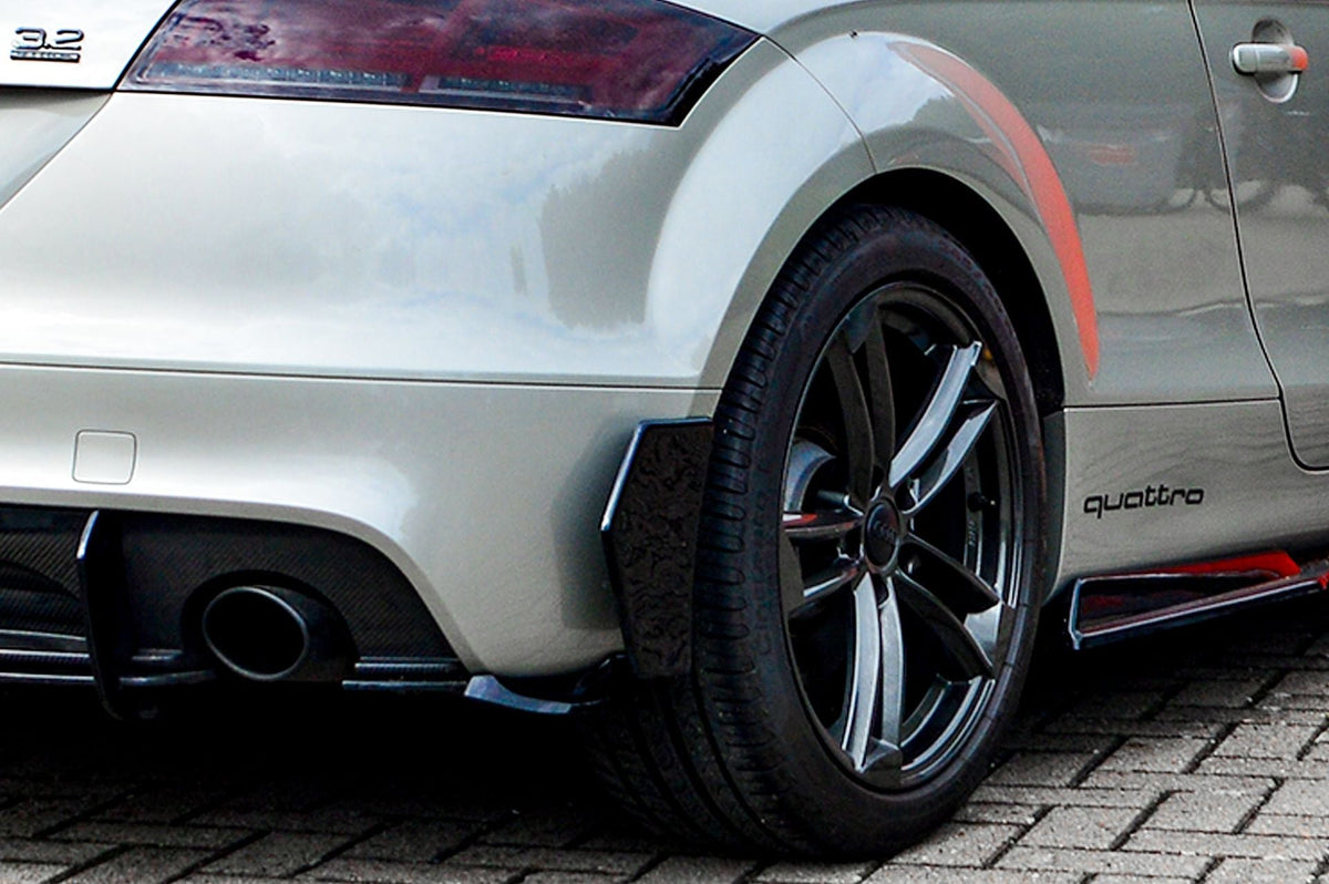 Hintere Seitenflaps aus ABS für Audi TT 8J S-Line Competition, schwarz, passend für Ingo Noak Tuning.