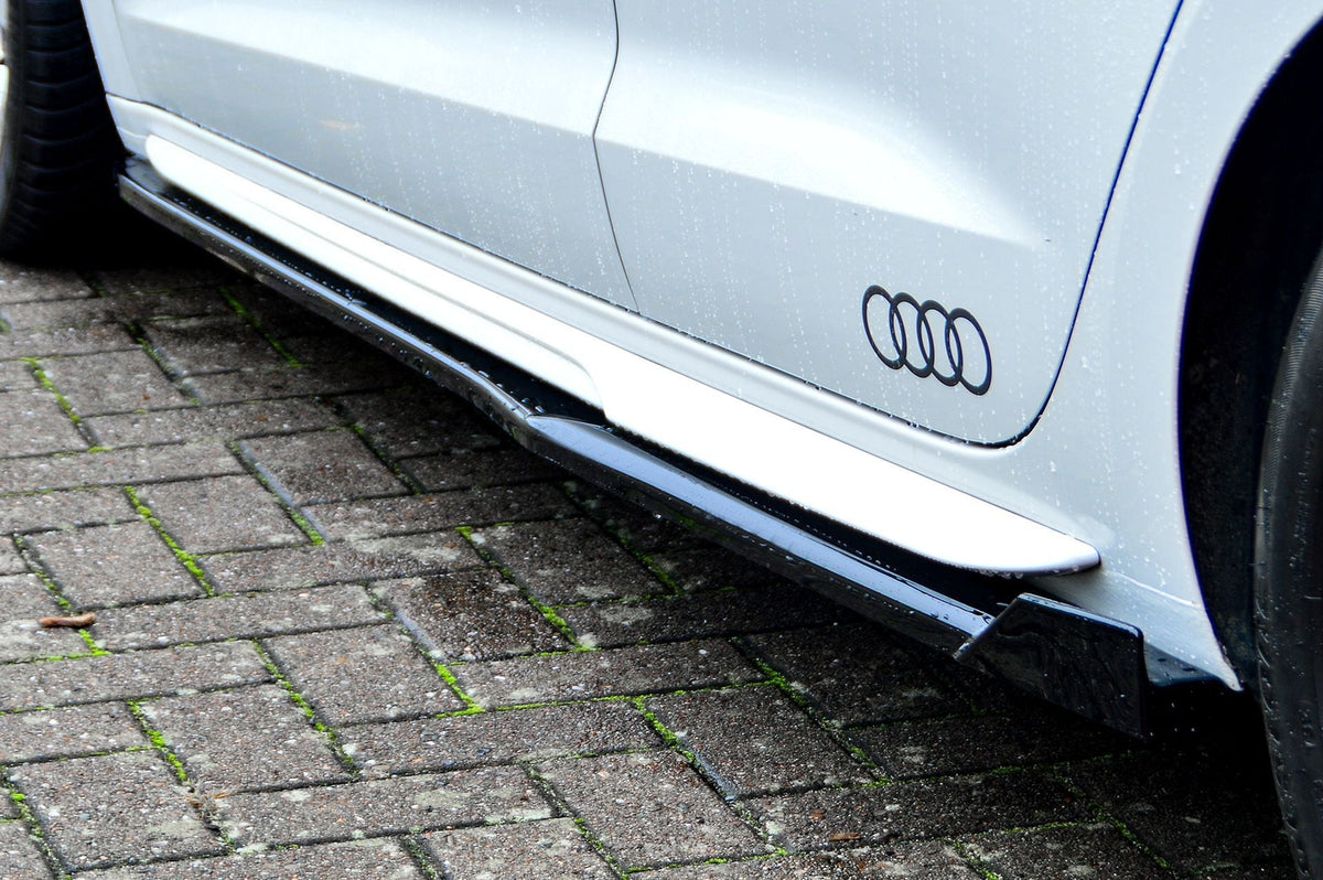 Seitenschweller mit Wings aus ABS für Audi A1 GB Sportback S-Line ab 2018, in schwarzer Optik, von Ingo Noak Tuning