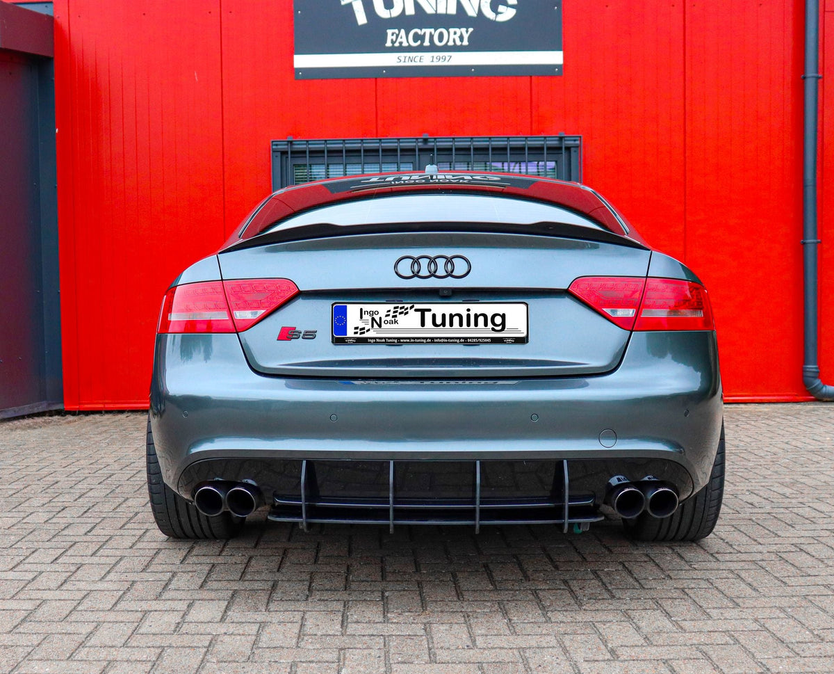 Gefräster Heckansatz aus ABS mit Finnen für Audi A5 B8 S-Line