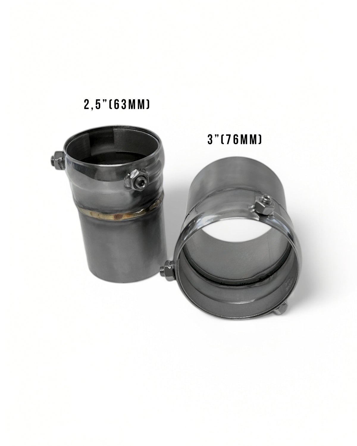 Edelstahl Kugelkopf Endrohr Verlängerung 63 / 76/ 89 mm