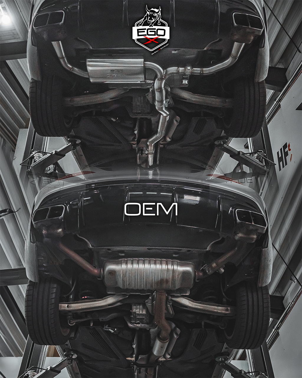 EGO-X Abgasanlage 3,5" Mercedes A45 W176, CLA45 117, GLA45 AMG X156 381PS (mit ECE*)