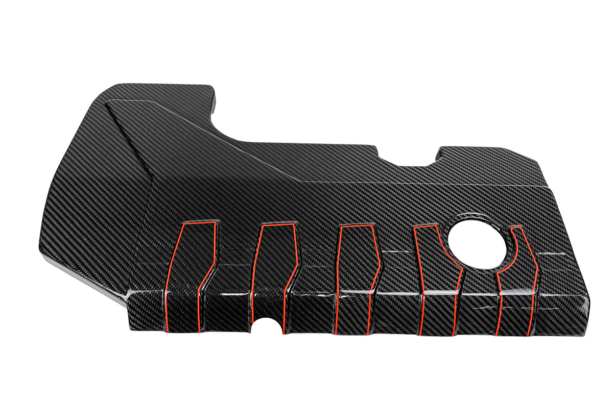 Designkit Aufkleber Rot Carbon Motorabdeckung Audi RS3 8V/8Y, TTRS 8S 2.5 TFSI 400PS