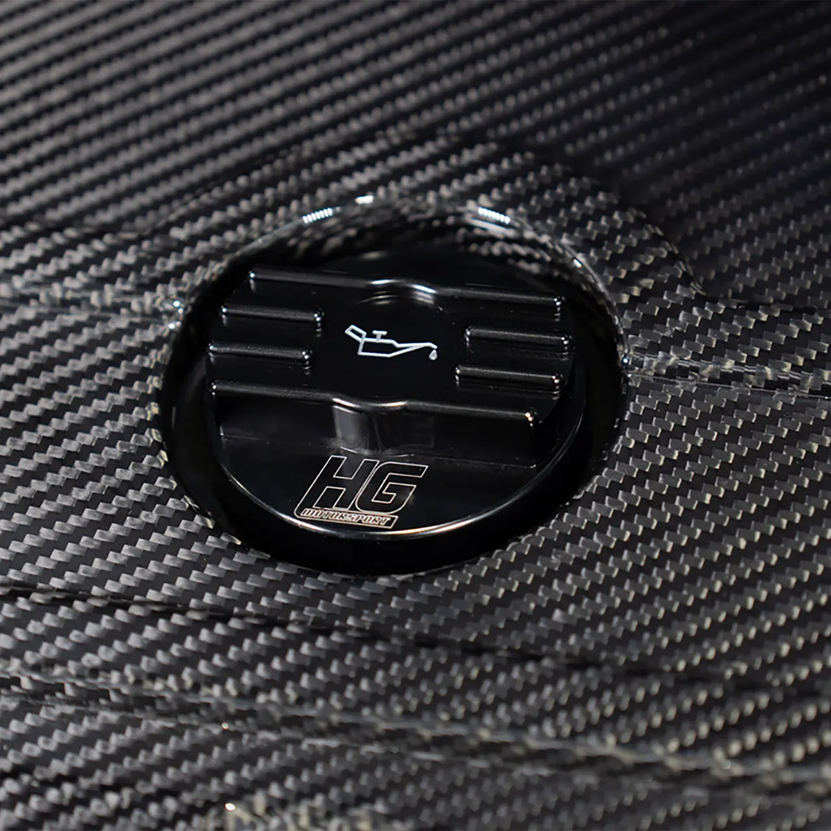 Öldeckel Cover schwarz HG-Motorsport Logo PQ35 Plattform (z.B. Golf 5/6)