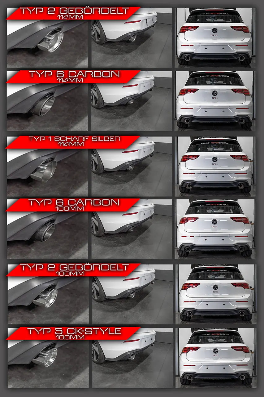 Endrohrbogenset Golf 8 GTI/ Clubsport 245/300PS
